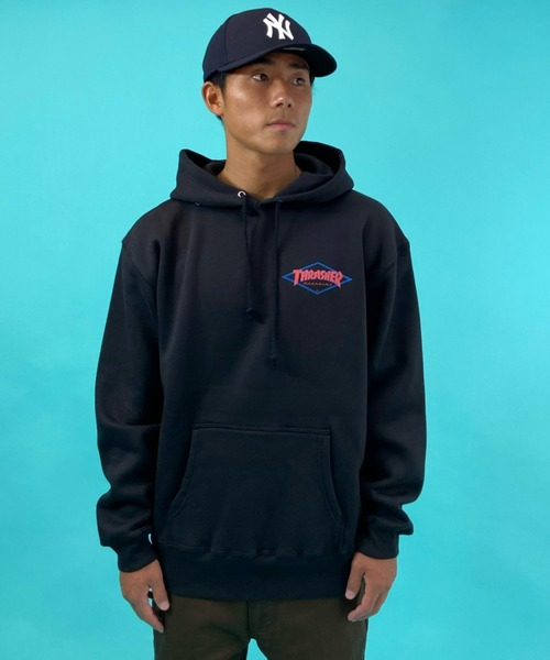 THRASHER（スラッシャー）の「【ムラサキスポーツ別注】THRASHER/スラッシャー　ビッグシルエット バックプリントパーカー TH8522S DIAMOND（パーカー・メンズ・ブラック系その他2/ネイビー/ブラック/グリーン/グレー/レッド/ブラック系その他3・L/M/XL）」の16枚目の写真