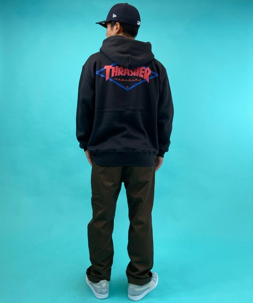 THRASHER（スラッシャー）の「【ムラサキスポーツ別注】THRASHER/スラッシャー　ビッグシルエット バックプリントパーカー TH8522S DIAMOND（パーカー・メンズ・ブラック系その他2/ネイビー/ブラック/グリーン/グレー/レッド/ブラック系その他3・L/M/XL）」の21枚目の写真