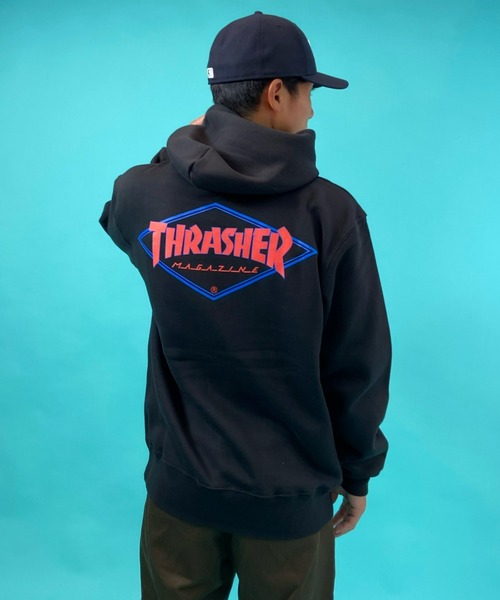 THRASHER（スラッシャー）の「【ムラサキスポーツ別注】THRASHER/スラッシャー　ビッグシルエット バックプリントパーカー TH8522S DIAMOND（パーカー・メンズ・ブラック系その他2/ネイビー/ブラック/グリーン/グレー/レッド/ブラック系その他3・L/M/XL）」の19枚目の写真