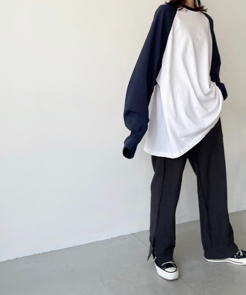 CANAL JEAN（キャナルジーン）の「RED CHOP WORKS(レッドチョップワークス) ステッチアウトスリットパンツ（その他パンツ・レディース・ブルー/チャコールグレー/ブラウン/ブラック・38/36）」の6枚目の写真