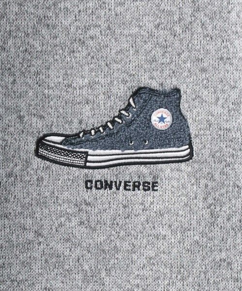 CONVERSE(コンバース)の「CONVERSE/コンバース ニットフリース ワンポイント シューズ ロゴ 刺繍 スウェット トレーナー(スウェット・メンズ・モカ/グレー系その他/グレー/ベージュ/チャコールグレー/ブラック・LL/M/L)」の17枚目の写真