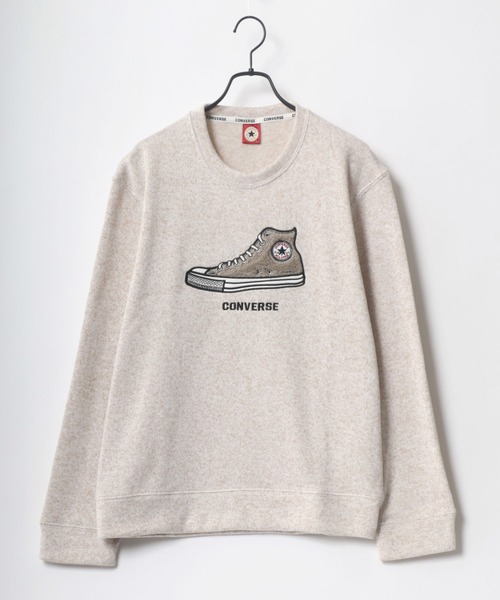 CONVERSE(コンバース)の「CONVERSE/コンバース ニットフリース ワンポイント シューズ ロゴ 刺繍 スウェット トレーナー(スウェット・メンズ・モカ/グレー系その他/グレー/ベージュ/チャコールグレー/ブラック・LL/M/L)」の19枚目の写真
