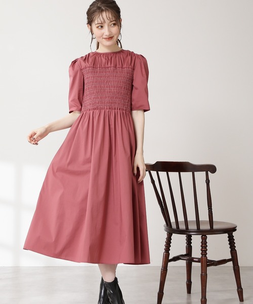 N.(N. Natural Beauty Basic)(エヌエヌナチュラルビューティーベーシック)の「シャーリングトップワンピース(ワンピース・レディース・ブラック/レッド/ブルー・MEDIUM)」の1枚目の写真