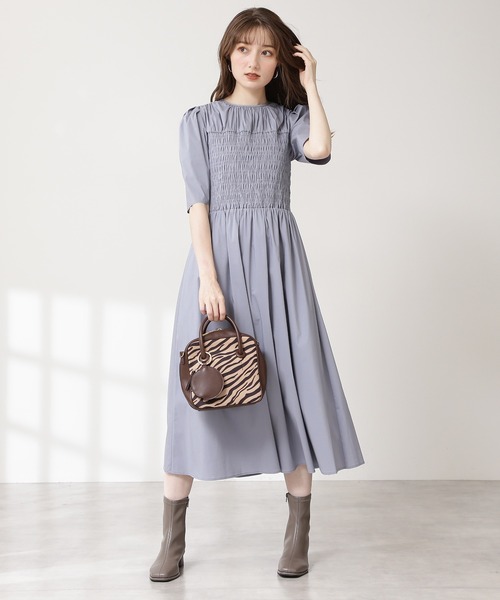 N.(N. Natural Beauty Basic)(エヌエヌナチュラルビューティーベーシック)の「シャーリングトップワンピース(ワンピース・レディース・ブラック/レッド/ブルー・MEDIUM)」の22枚目の写真