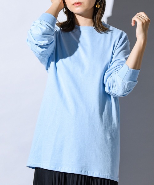 GILDAN(ギルダン)の「【GILDAN/ギルダン】スタンダードロンTee(Tシャツ/カットソー・レディース・ブラック/ネイビー/ホワイト/ナチュラル/アッシュグレー/ライトブルー/マルーン/ケリー/ダークオレンジ/ロイヤルブルー/インディゴブルー/ダークグレー/イエロー系/ゴールド/アーミー・L/S/M/XL)」の8枚目の写真