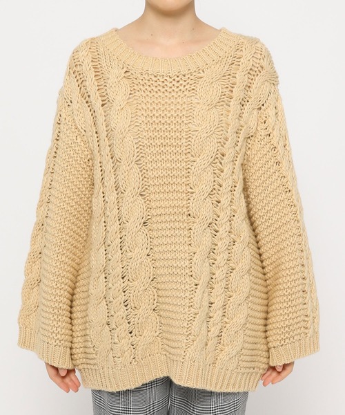 LEPSIM（レプシィム）の「【辻直子さんコラボ】ボリュームケーブルニット　229732（ニット/セーター・レディース・ライトイエロー/ピンク/ブルー・FREE）」の11枚目の写真