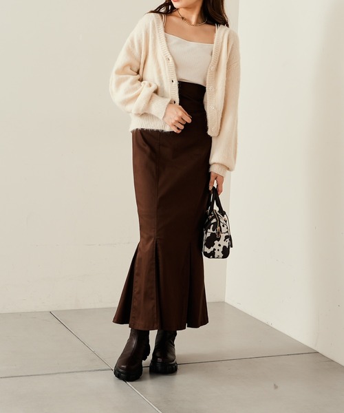 Chico(チコ)の「ショート丈モヘヤニットカーディガン(カーディガン/ボレロ・レディース・アイボリー/オレンジ/ベージュ/チャコールグレー/グレー・FREE)」の6枚目の写真