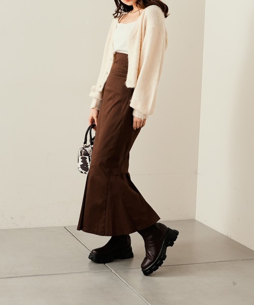 Chico(チコ)の「ショート丈モヘヤニットカーディガン(カーディガン/ボレロ・レディース・アイボリー/オレンジ/ベージュ/チャコールグレー/グレー・FREE)」の7枚目の写真