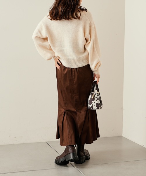 Chico(チコ)の「ショート丈モヘヤニットカーディガン(カーディガン/ボレロ・レディース・アイボリー/オレンジ/ベージュ/チャコールグレー/グレー・FREE)」の8枚目の写真