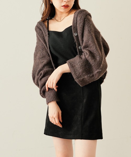 Chico(チコ)の「ショート丈モヘヤニットカーディガン(カーディガン/ボレロ・レディース・アイボリー/オレンジ/ベージュ/チャコールグレー/グレー・FREE)」の21枚目の写真