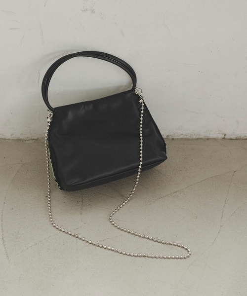 FREE'S MART（フリーズマート）の「◆ボールチェーンバッグ（ハンドバッグ・レディース・ホワイト系その他/グリーン・ﾌﾘ-）」の4枚目の写真