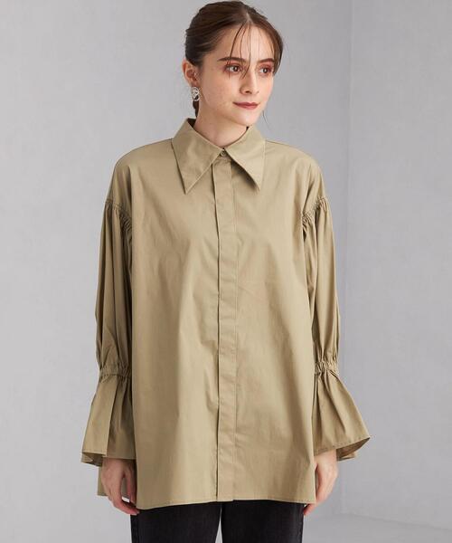 green label relaxing(グリーンレーベルリラクシング)の「<Tavii> キャンディー スリーブ ブラウス(シャツ/ブラウス・レディース・ブラック/ベージュ・FREE)」の6枚目の写真