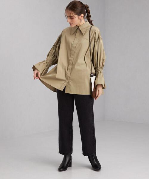 green label relaxing(グリーンレーベルリラクシング)の「<Tavii> キャンディー スリーブ ブラウス(シャツ/ブラウス・レディース・ブラック/ベージュ・FREE)」の16枚目の写真