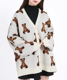 WC | クマ総柄ビッグカーディガン(カーディガン/ボレロ)