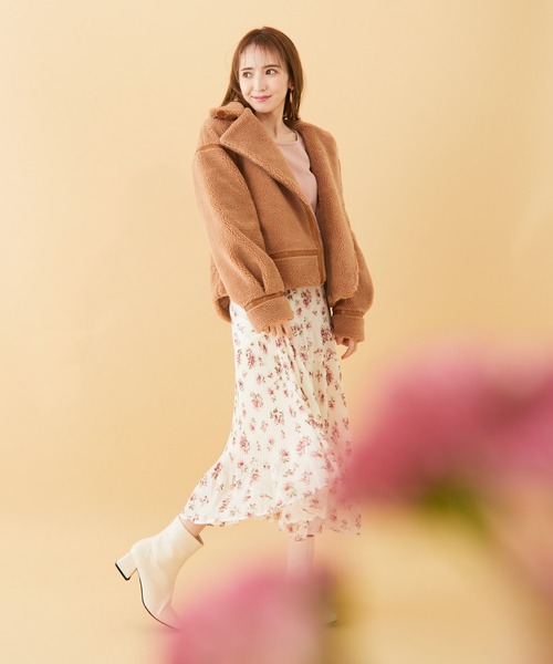 BE RADIANCE(ビーラディエンス)の「フラワープリーツドッキングワンピース(ワンピース・レディース・アイボリー/ピンク/ピンクベージュ・FREE)」の12枚目の写真