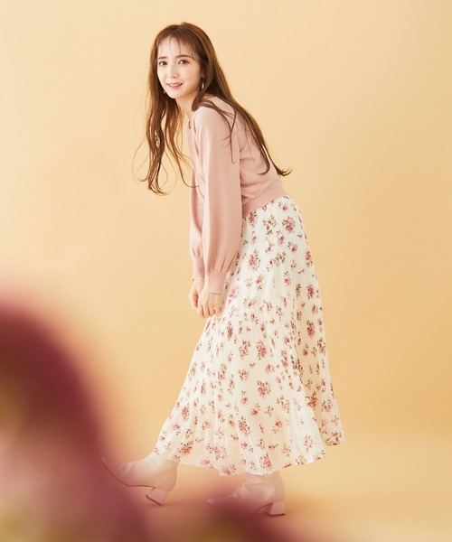 BE RADIANCE(ビーラディエンス)の「フラワープリーツドッキングワンピース(ワンピース・レディース・アイボリー/ピンク/ピンクベージュ・FREE)」の9枚目の写真