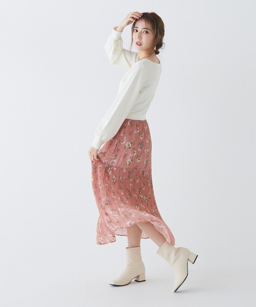 BE RADIANCE(ビーラディエンス)の「フラワープリーツドッキングワンピース(ワンピース・レディース・アイボリー/ピンク/ピンクベージュ・FREE)」の16枚目の写真