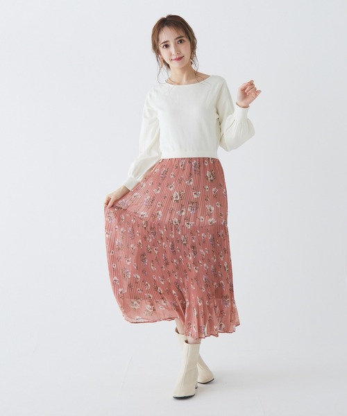 BE RADIANCE(ビーラディエンス)の「フラワープリーツドッキングワンピース(ワンピース・レディース・アイボリー/ピンク/ピンクベージュ・FREE)」の18枚目の写真