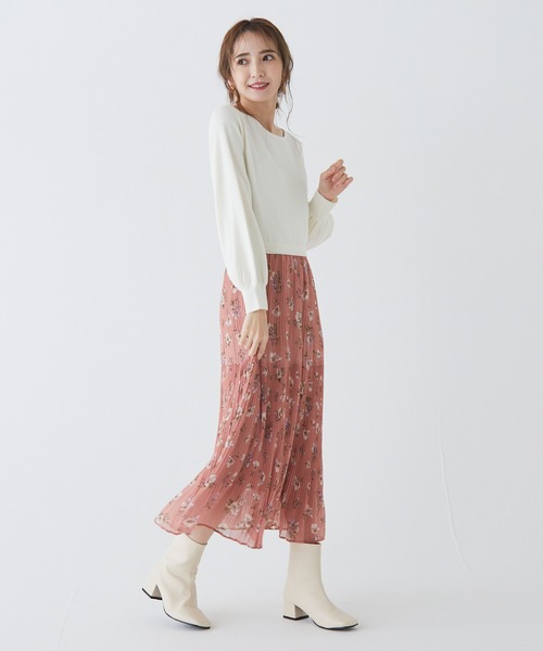 BE RADIANCE(ビーラディエンス)の「フラワープリーツドッキングワンピース(ワンピース・レディース・アイボリー/ピンク/ピンクベージュ・FREE)」の19枚目の写真