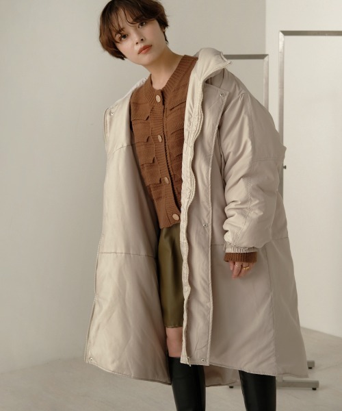 Bab(バブ)の「【WEB限定】ビッグシルエットビッグポケット中綿コート(その他アウター・レディース・グレー系その他/ベージュ/ブラック・38)」の14枚目の写真