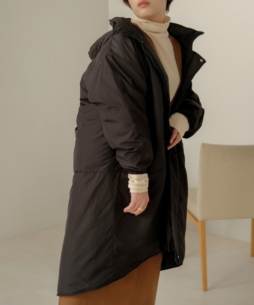 Bab(バブ)の「【WEB限定】ビッグシルエットビッグポケット中綿コート(その他アウター・レディース・グレー系その他/ベージュ/ブラック・38)」の5枚目の写真