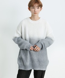 2021 AW クルーネックグラデーションデザインニット
