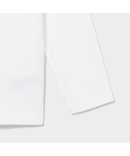 AIGLE（エーグル）の「オーガニックコットン ロゴ 長袖Ｔシャツ（Tシャツ/カットソー・キッズ・ホワイト/ネイビー・110/120/130/140）」の5枚目の写真