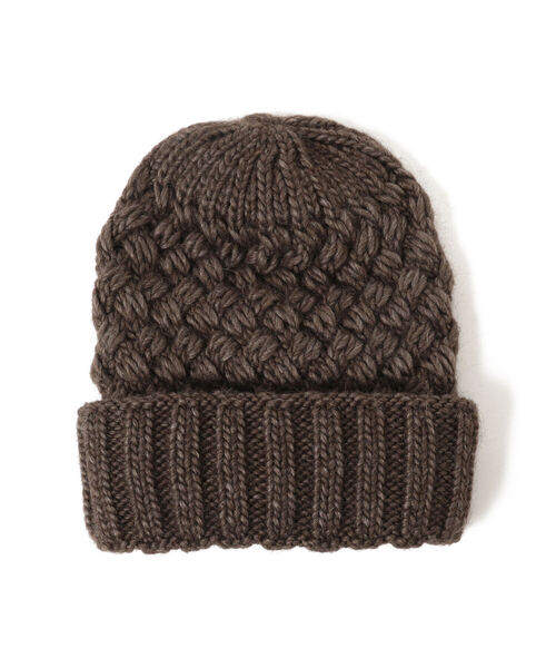 International Gallery BEAMS（インターナショナルギャラリービームス）の「IG / ケーブルニットキャップ（ニットキャップ/ビーニー・メンズ・ブラック/ダークブラウン/ネイビー/オフホワイト・ONE SIZE）」の4枚目の写真
