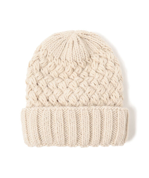 International Gallery BEAMS（インターナショナルギャラリービームス）の「IG / ケーブルニットキャップ（ニットキャップ/ビーニー・メンズ・ブラック/ダークブラウン/ネイビー/オフホワイト・ONE SIZE）」の2枚目の写真