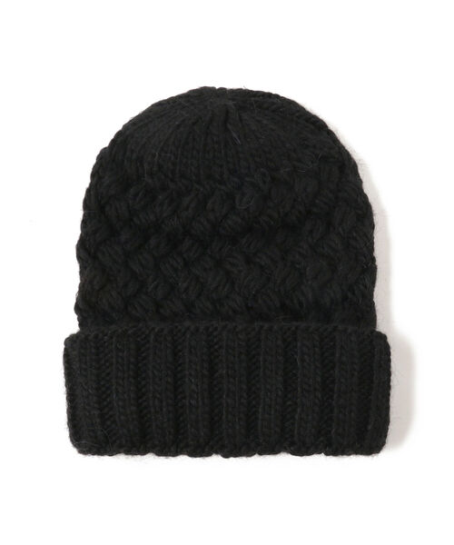 International Gallery BEAMS（インターナショナルギャラリービームス）の「IG / ケーブルニットキャップ（ニットキャップ/ビーニー・メンズ・ブラック/ダークブラウン/ネイビー/オフホワイト・ONE SIZE）」の3枚目の写真