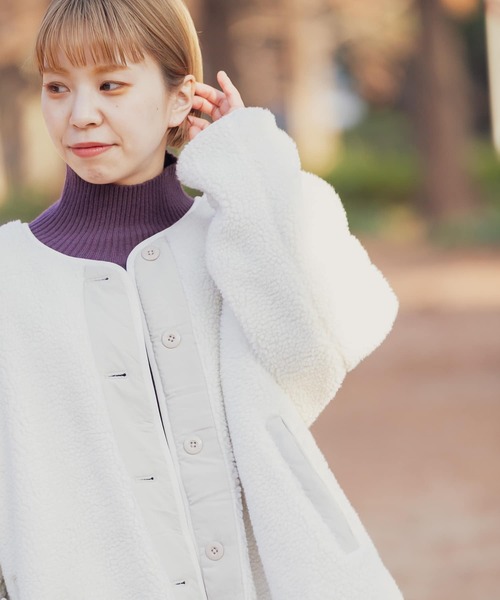 ITEMS URBANRESEARCH(アイテムズ アーバンリサーチ)の「リバーシブルボアジャケット(その他アウター・レディース・ブラック/ライトカーキ/オフホワイト・FREE)」の16枚目の写真
