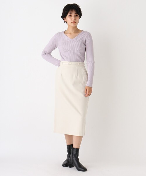 AG by aquagirl（エージーバイアクアガール）の「◆リブVネックニット【WEB限定サイズ】（ニット/セーター・レディース・ブラック/パープル/グリーン/ホワイト系/ベージュ系9/ライトグレー系5・40/38/36）」の21枚目の写真