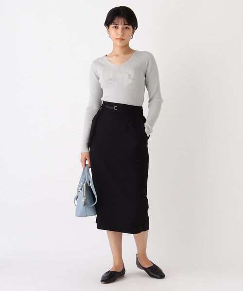 AG by aquagirl（エージーバイアクアガール）の「◆リブVネックニット【WEB限定サイズ】（ニット/セーター・レディース・ブラック/パープル/グリーン/ホワイト系/ベージュ系9/ライトグレー系5・40/38/36）」の22枚目の写真