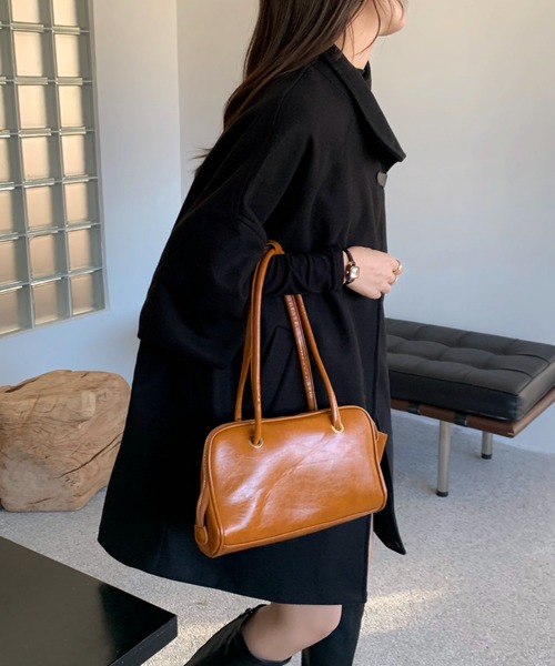 emi+（エミプラス）の「ポンチョ風ミディーコート（ピーコート・レディース・ベージュ/グリーン/ブラウン/チャコールグレー/ブラック・L/M/S）」の20枚目の写真