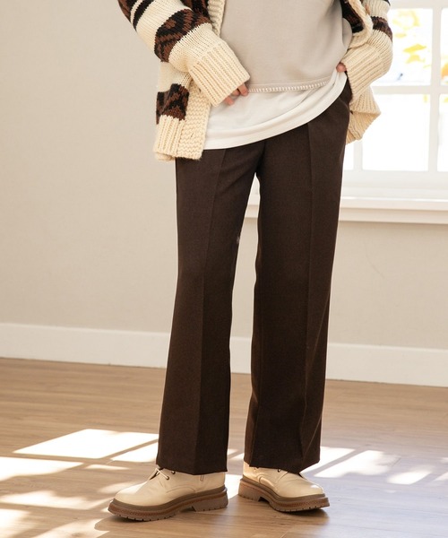 niko and...(ニコアンド)の「ウールライクイージーパンツ(その他パンツ・レディース・ダークブラウン/ベージュ/ブルー/グリーン・MEDIUM/LARGE)」の2枚目の写真