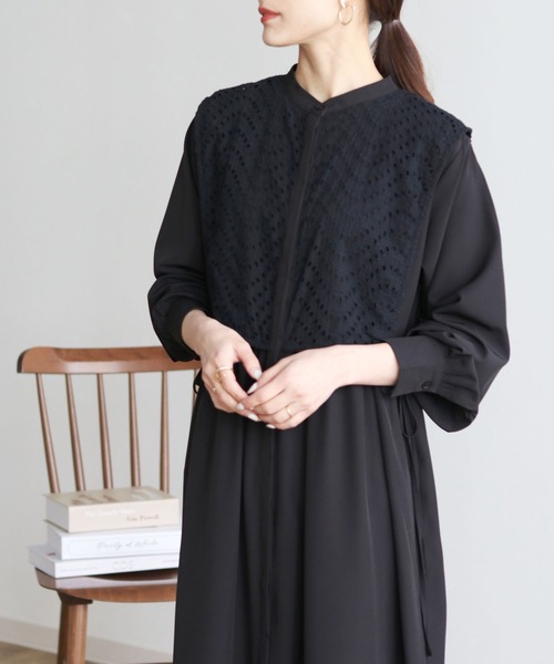 HER CLOSET（ハークローゼット）の「【shemoshelly】ケープレイヤードシャツワンピース（シャツワンピース・レディース・ホワイト/ブラック/モカ/グレイッシュベージュ・M）」の17枚目の写真