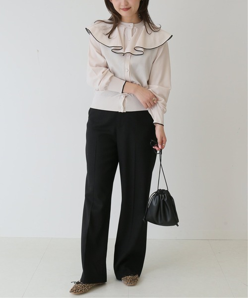 SLOBE IENA（スローブイエナ）の「トリミングフリルカラーカーディガン