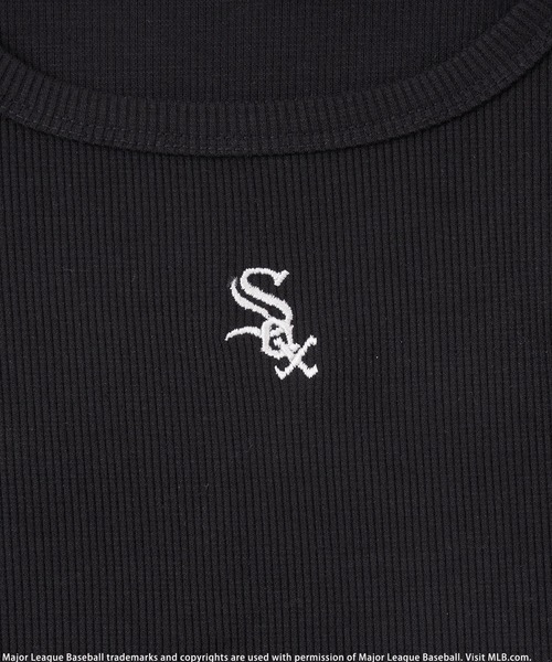 BACK TO THE FIELD(バック トゥー ザ フィールド)の「【MLB】ワンポイントロゴ長袖リブちびTシャツ(Tシャツ/カットソー・レディース・ホワイト/ブラック/グリーン・FREE)」の8枚目の写真