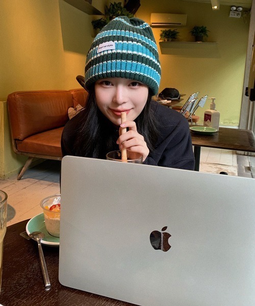 HALEY PESCA(ヘーリーペスカ)の「HALEY PESCA/ルーズデザイン ボーダービーニー(ニットキャップ/ビーニー・レディース・ライトブルー/ブラック/レッド/ブルー/グリーン・FREE)」の12枚目の写真