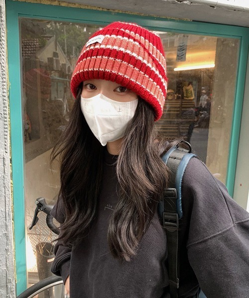 HALEY PESCA(ヘーリーペスカ)の「HALEY PESCA/ルーズデザイン ボーダービーニー(ニットキャップ/ビーニー・レディース・ライトブルー/ブラック/レッド/ブルー/グリーン・FREE)」の11枚目の写真