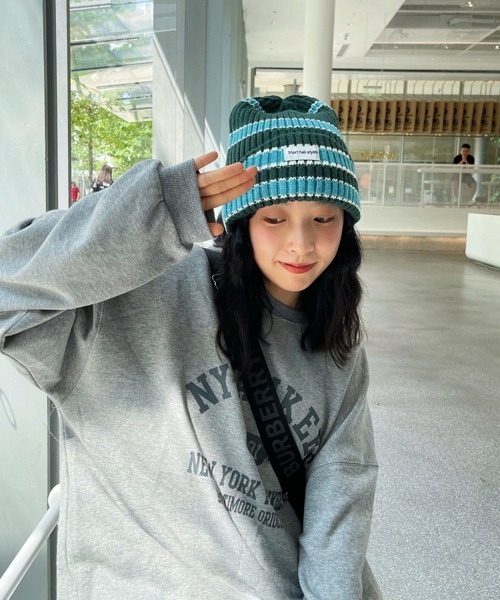 HALEY PESCA(ヘーリーペスカ)の「HALEY PESCA/ルーズデザイン ボーダービーニー(ニットキャップ/ビーニー・レディース・ライトブルー/ブラック/レッド/ブルー/グリーン・FREE)」の13枚目の写真