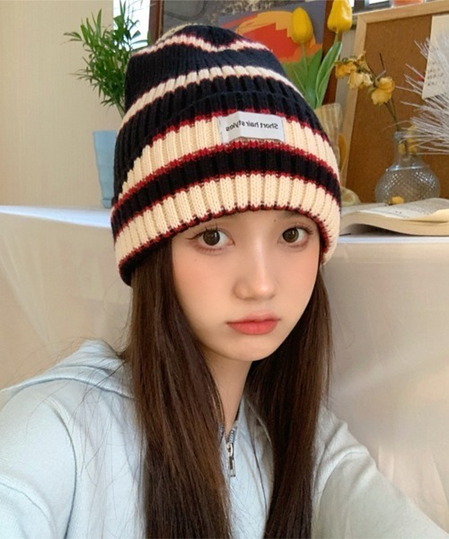HALEY PESCA(ヘーリーペスカ)の「HALEY PESCA/ルーズデザイン ボーダービーニー(ニットキャップ/ビーニー・レディース・ライトブルー/ブラック/レッド/ブルー/グリーン・FREE)」の9枚目の写真