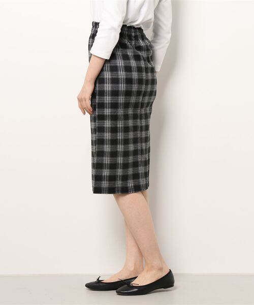 Anuenue（アヌエヌエ）の「チェック柄タイトスカート（スカート・レディース・ブラック/ブラウン・2L/S/M/L）」の4枚目の写真