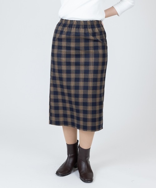 Anuenue（アヌエヌエ）の「チェック柄タイトスカート（スカート・レディース・ブラック/ブラウン・2L/S/M/L）」の7枚目の写真