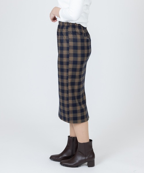 Anuenue（アヌエヌエ）の「チェック柄タイトスカート（スカート・レディース・ブラック/ブラウン・2L/S/M/L）」の8枚目の写真