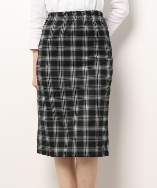 Anuenue（アヌエヌエ）の「チェック柄タイトスカート（スカート・レディース・ブラック/ブラウン・2L/S/M/L）」の14枚目の写真