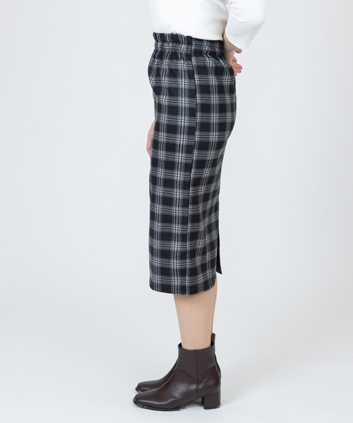 Anuenue（アヌエヌエ）の「チェック柄タイトスカート（スカート・レディース・ブラック/ブラウン・2L/S/M/L）」の12枚目の写真