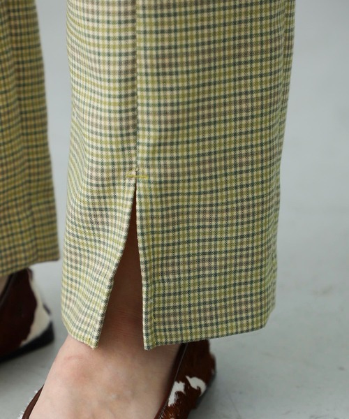 MILKFED.（ミルクフェド）の「PLAID CENTER SLIT PANTS（その他パンツ・レディース・オレンジ/ライトグリーン・ONE SIZE）」の9枚目の写真
