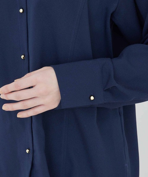 【WEB限定】キラッと釦ブラウス&テーパードパンツセット【sustainable】