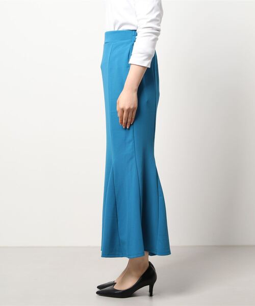 NICOLE white（ニコルホワイト）の「カットジョーゼット マーメードスカート ロング丈（スカート・レディース・ブラック/ピンク/ブルー/グリーン・FREE）」の5枚目の写真